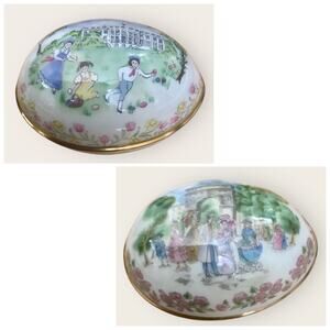 Lenox 2 China Easter Eggs Easter on White House Lawn & Arch De Triomphe